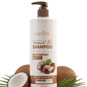 SADOER Coconut Oil Nourishing Shampoo – Anti-Dandruff Care for Smooth, Fluffy Hair (500ml)